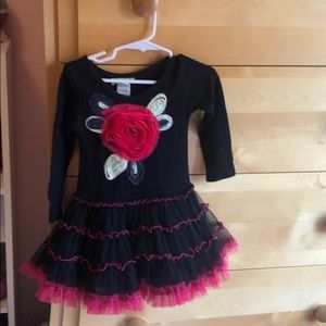 Little Mass size 2t black/pink tutu dress